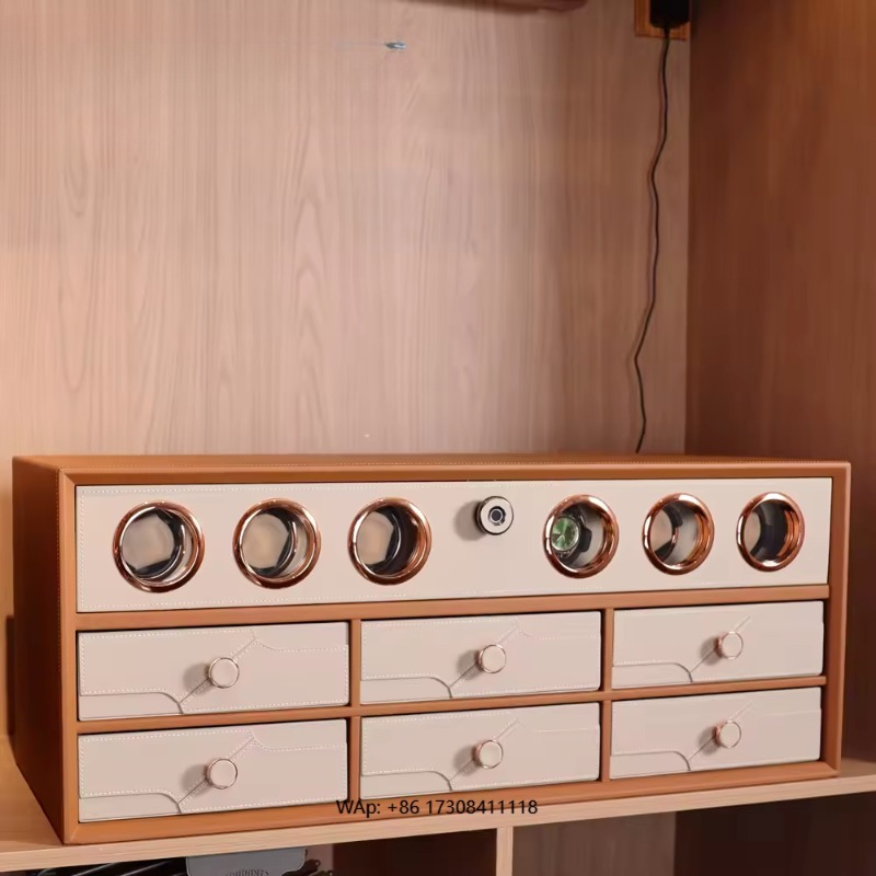 Automatic Watch Winder - กล่องเก็บนาฬิกาอัตโนมัติ 6 ช่อง ทำจากไม้ สำหรับนาฬิกา 4