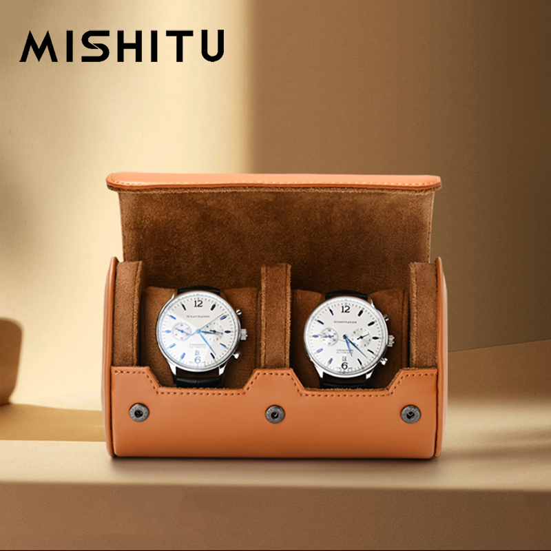 Jewelry Watches Vintage - MISHITU 1/2/3-Slot นาฬิกาม้วนกระเป๋าเดินทางแบบพกพา Vintage หนังนาฬิกากล่องเก็บกระเป๋านาฬิกาผู้ชายของขวัญ