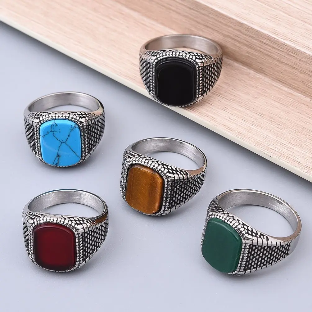 Mens Signet Ring - R3248 ผู้ชายคุณภาพสูง 316LStainless แหวนนิลคลาสสิกแนวโน้มแฟชั่นเครื่องประดับเป็นมิตรกับสิ่งแวดล้อมวัสดุ