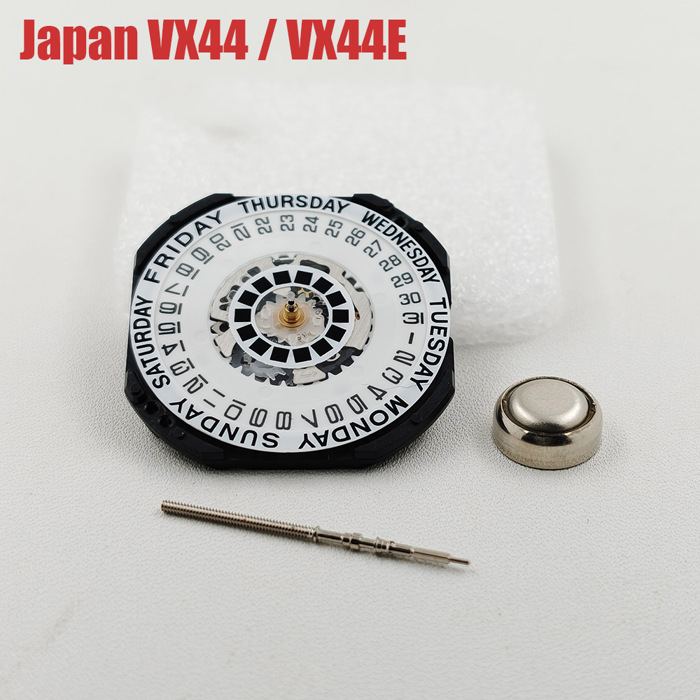 Jewels In Quartz Watches - กลไกนาฬิกาควอตซ์ญี่ปุ่น VX44 ความแม่นยำสูง 3 เข็ม แสดงวันที่และวันในสัปดาห์