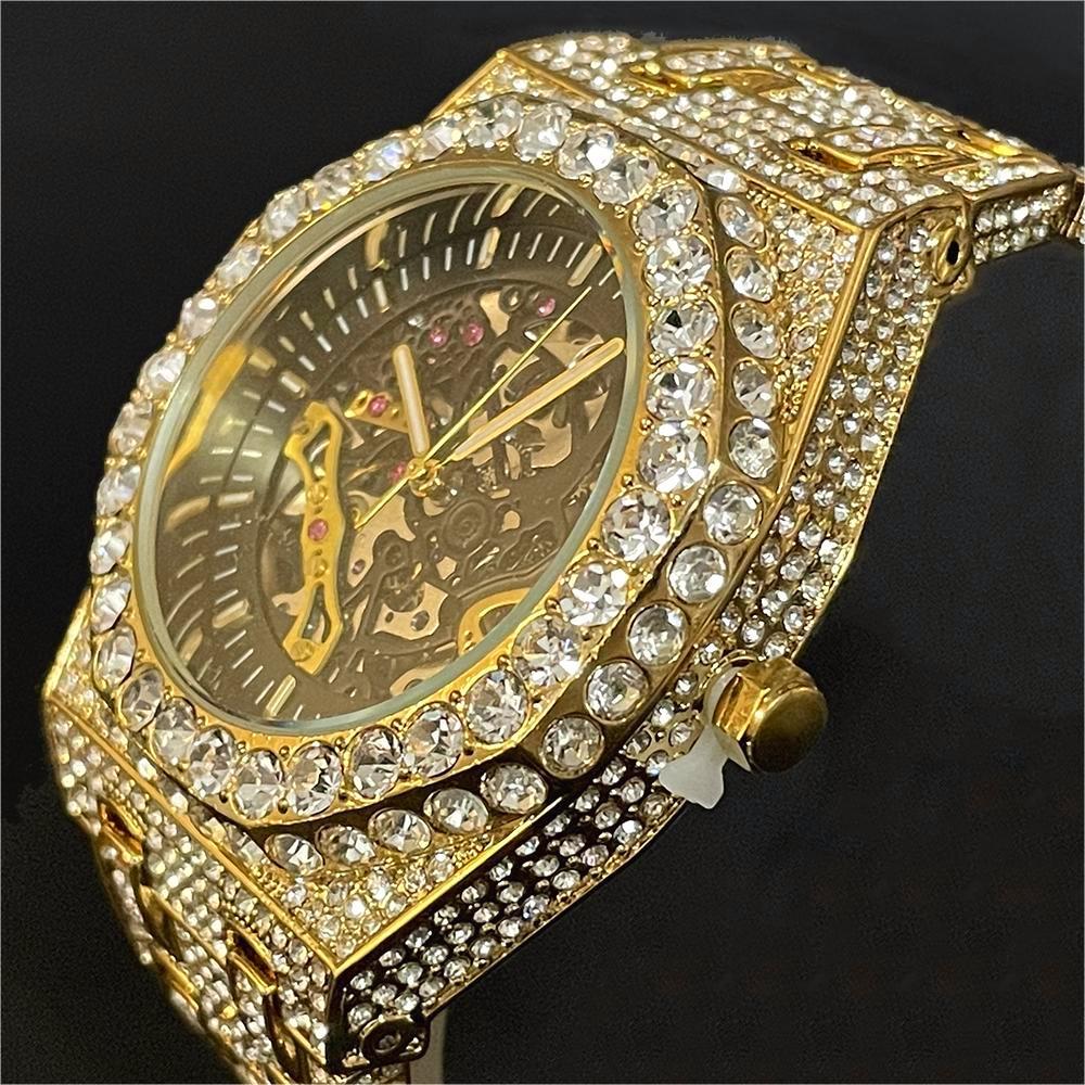 Jewelry And Watches Luxury Brand - หรูหรานาฬิกากลไกอัตโนมัติผู้ชายHip Hopยี่ห้อMISSFOXเหล็กเย็นเพชรเครื่องประดับGoldนาฬิกาข้อมือแฟชั่นMan 2023 ใหม่