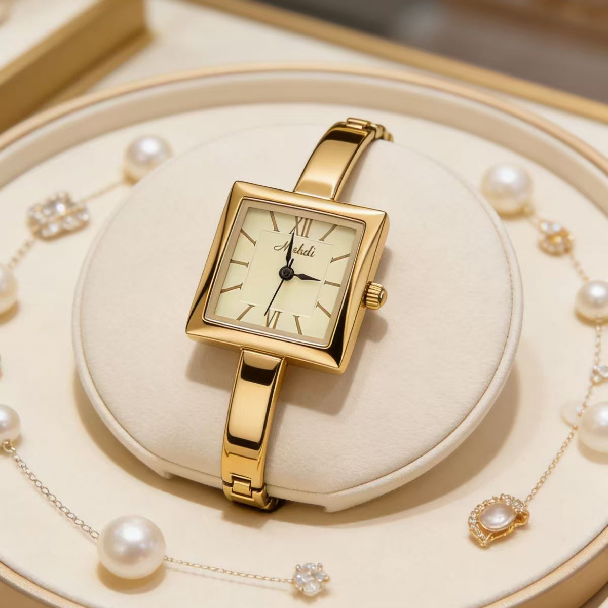 Jewelry And Watches Luxury Brand - นาฬิกาข้อมือควอตซ์กันน้ำ ดีไซน์เรียบหรู หน้าปัดใหญ่ สไตล์แบรนด์หรู ปี 2026