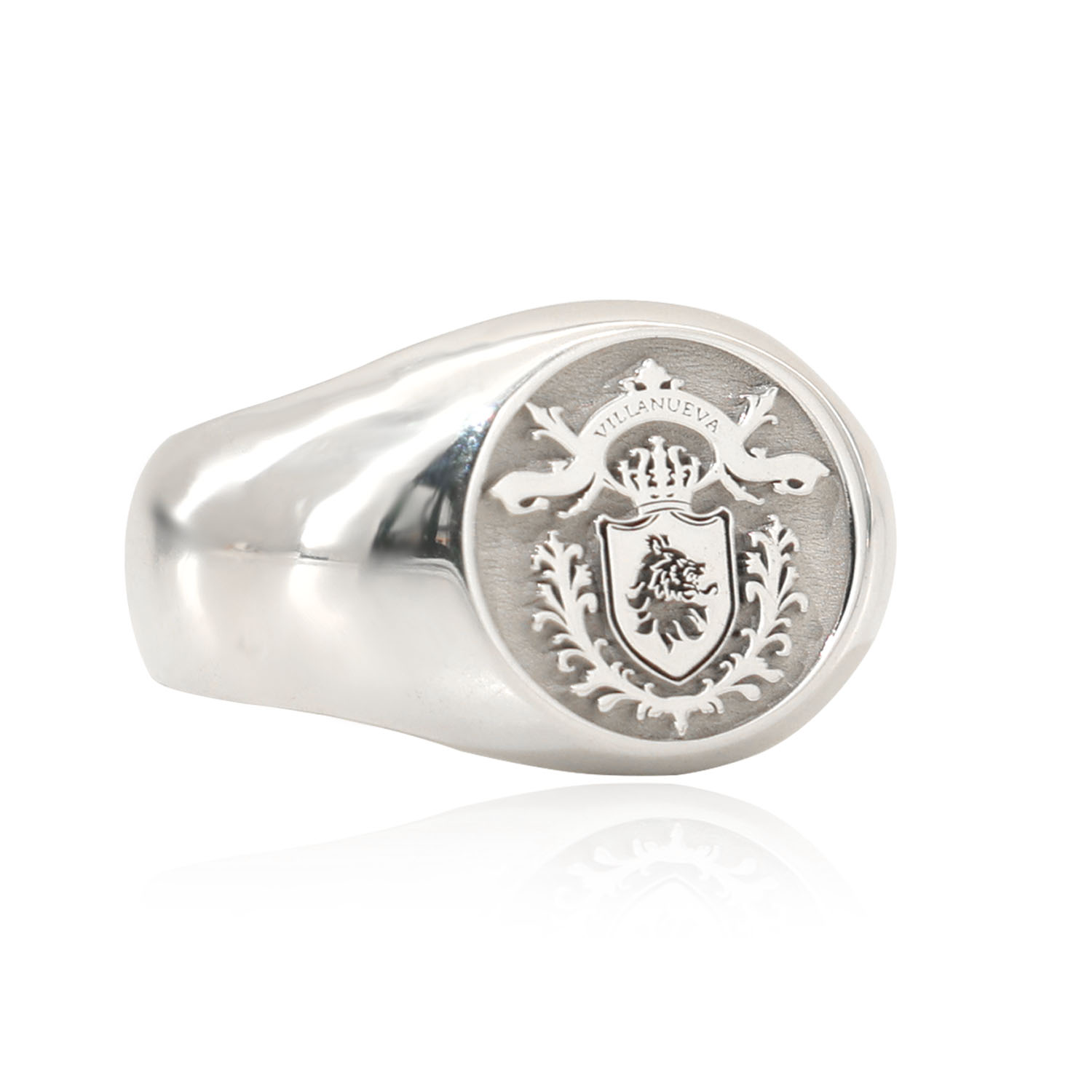 Mens Signet Ring - แหวนเงินแท้ 925 ทรงกลม 17 มม. สำหรับผู้ชาย