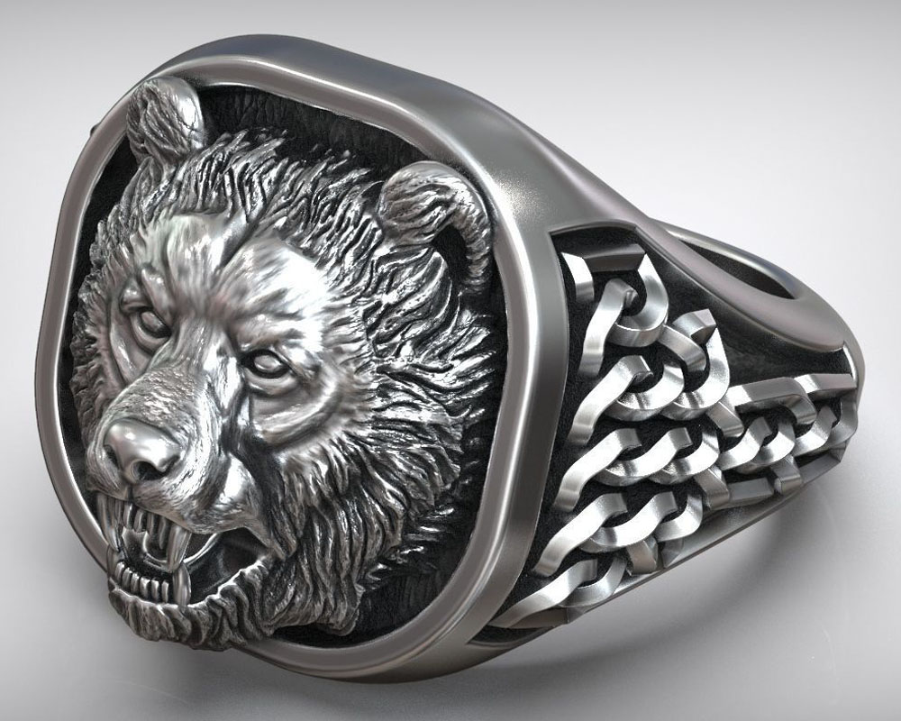 ตราประทับรูปหัวหมีไวกิ้ง นอร์ด - Mens Signet Ring บทวิจารณ์และราคา
