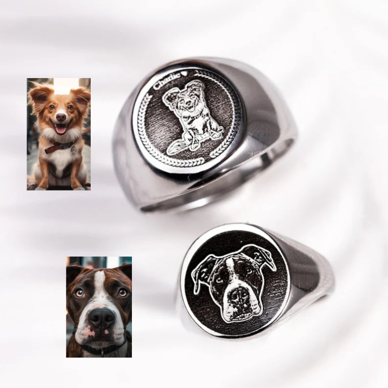 แหวนสลักลายรูปภาพตามสั่งสำหรับ - Mens Signet Ring บทวิจารณ์และราคา
