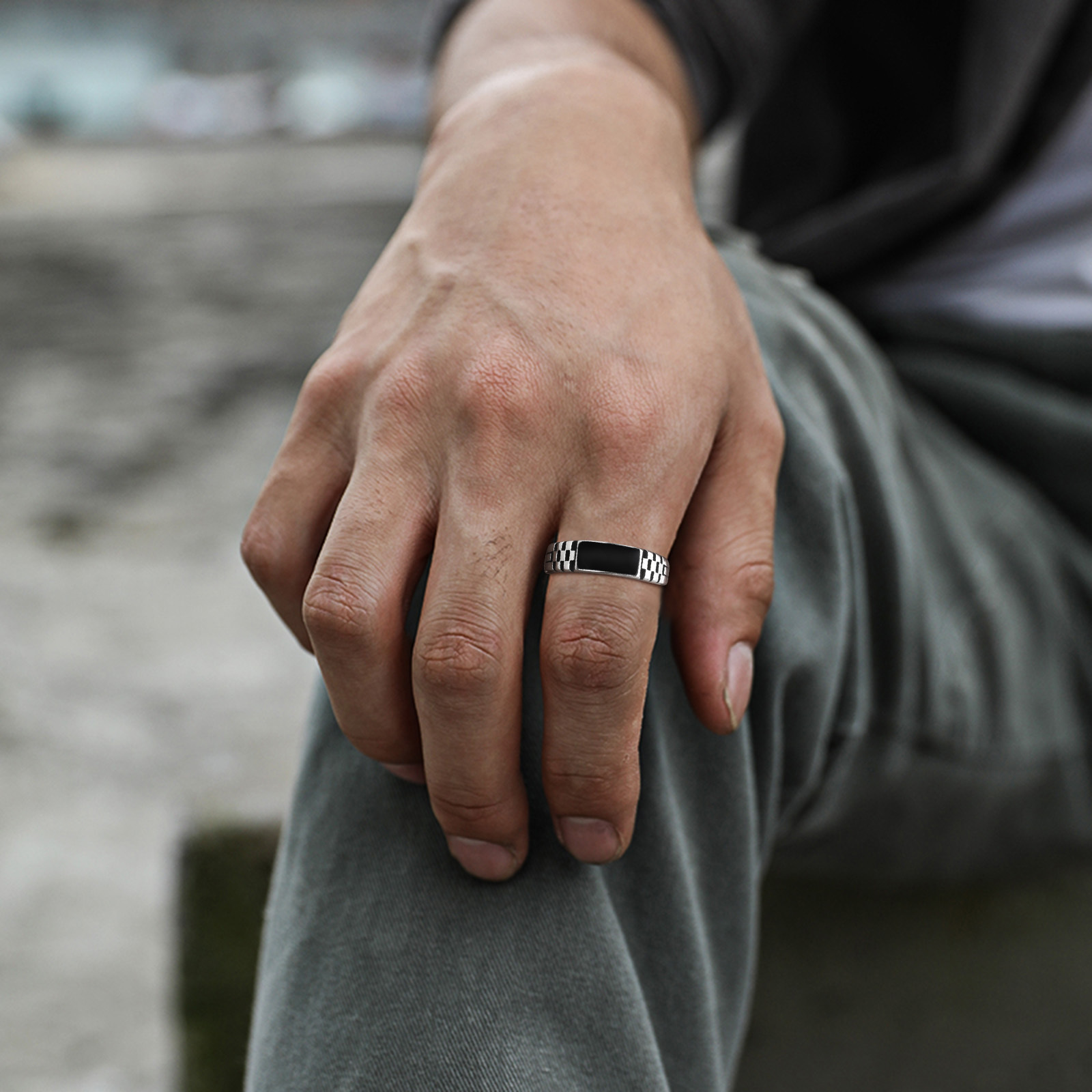 Vnox Mens Open Rings, Black En - Mens Signet Ring บทวิจารณ์และราคา