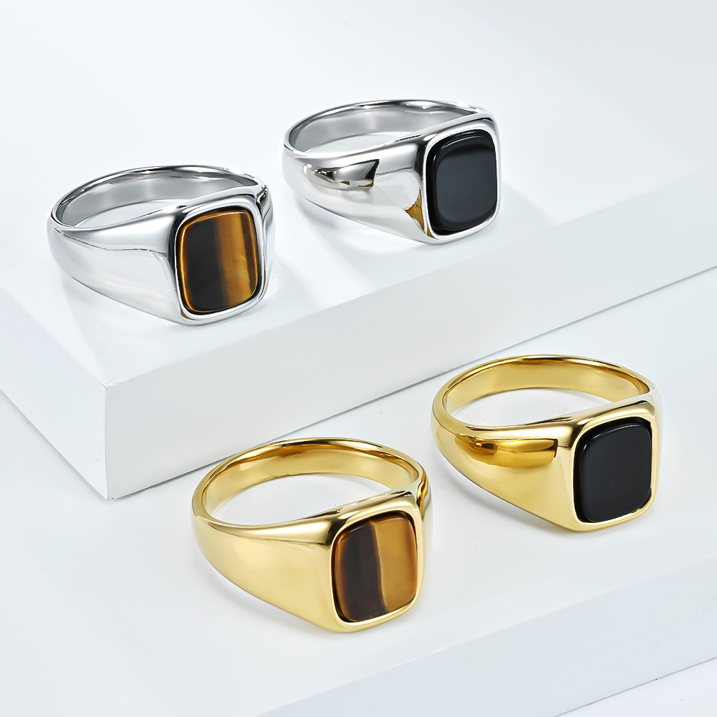แหวนตราประทับสไตล์วินเทจแฟชั่น - Mens Signet Ring บทวิจารณ์และราคา