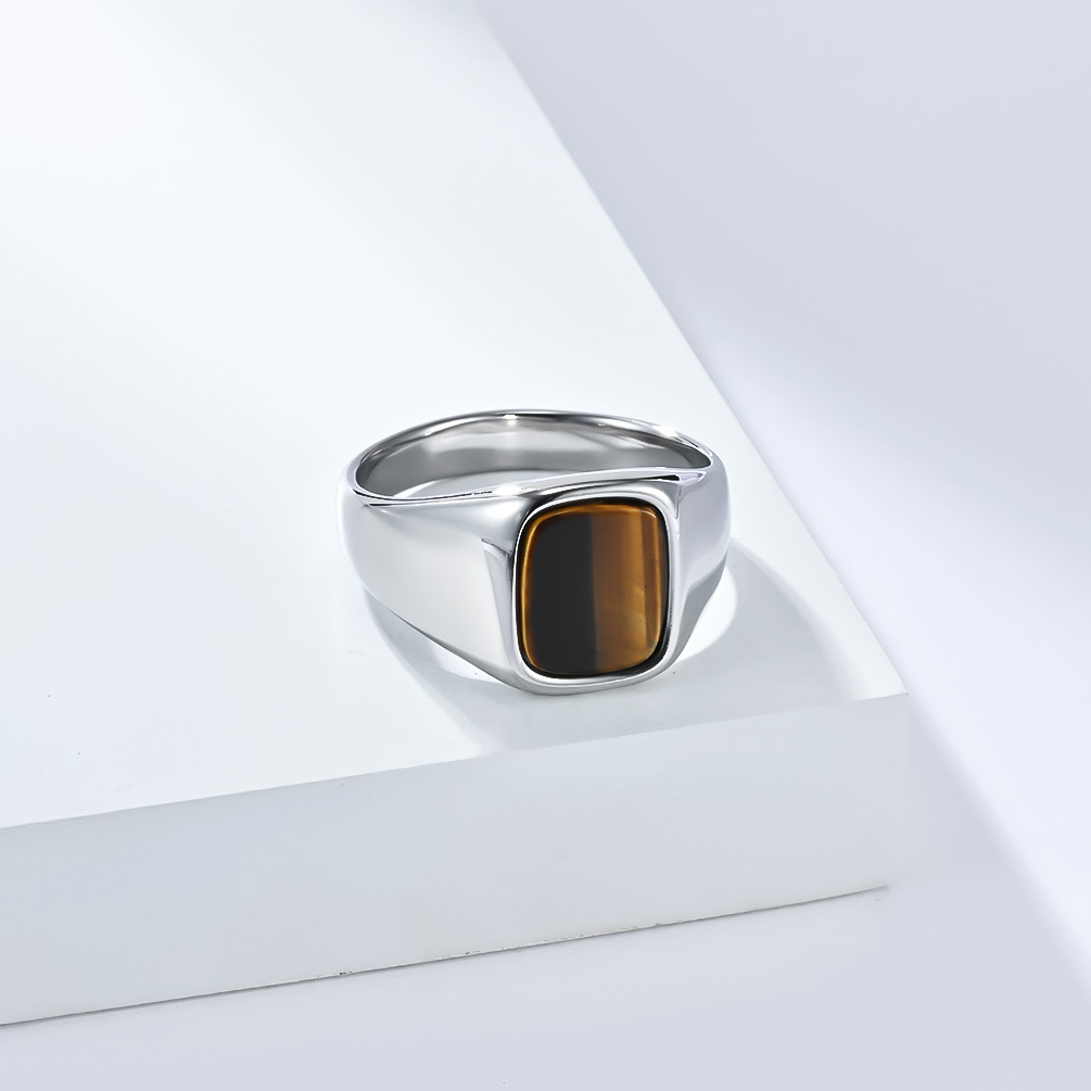 แหวนตราประทับสไตล์วินเทจแฟชั่น - Mens Signet Ring บทวิจารณ์และราคา