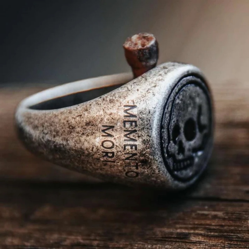 2025 Memento Mori Vintage ใหม่ - Mens Signet Ring บทวิจารณ์และราคา