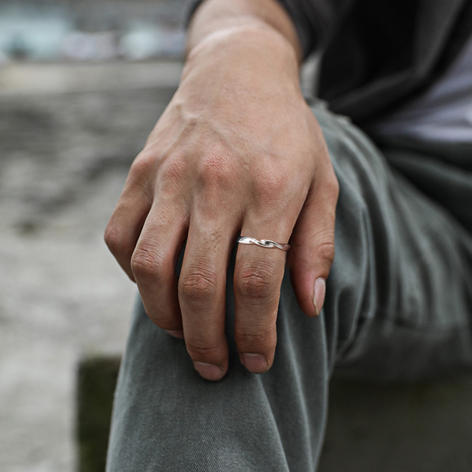 ผู้ชาย Twisted แหวนโลหะปรับ Mi - Mens Signet Ring บทวิจารณ์และราคา