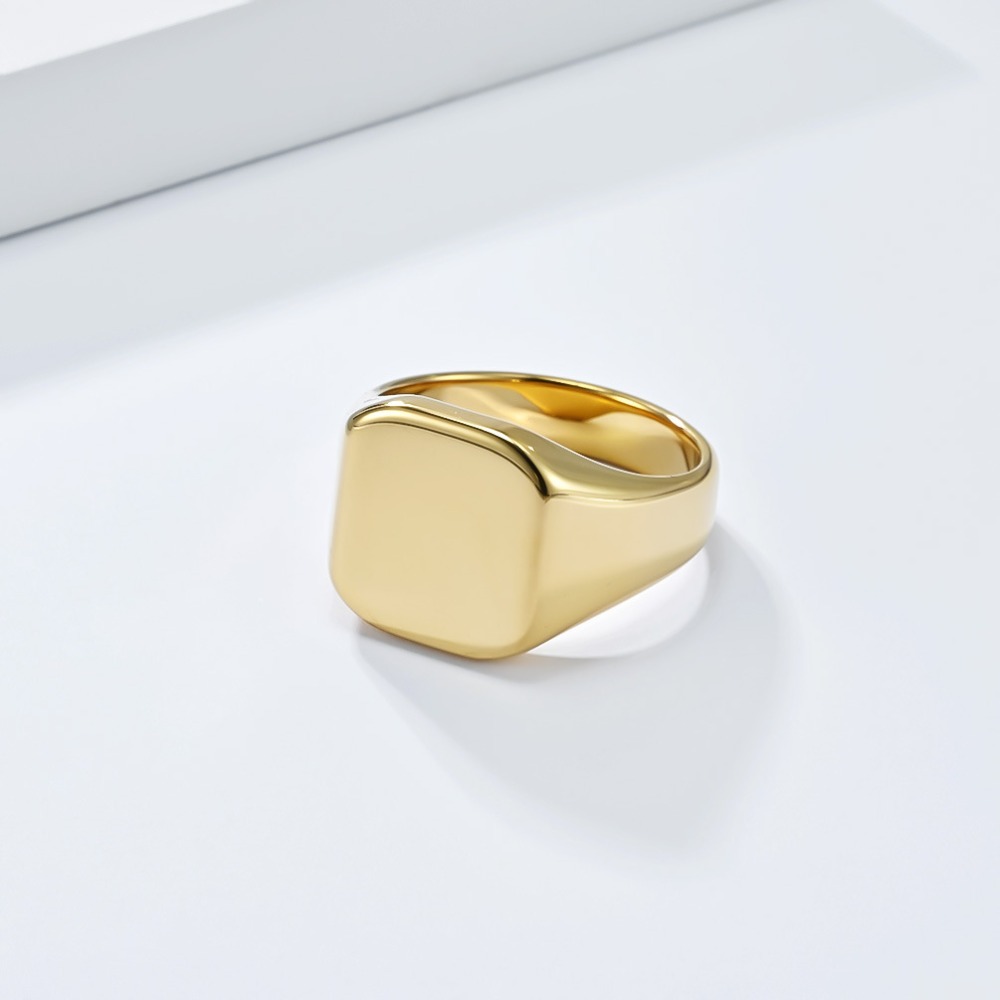 แหวนแต่งงานผู้ชายทรงสี่เหลี่ยม - Mens Signet Ring บทวิจารณ์และราคา