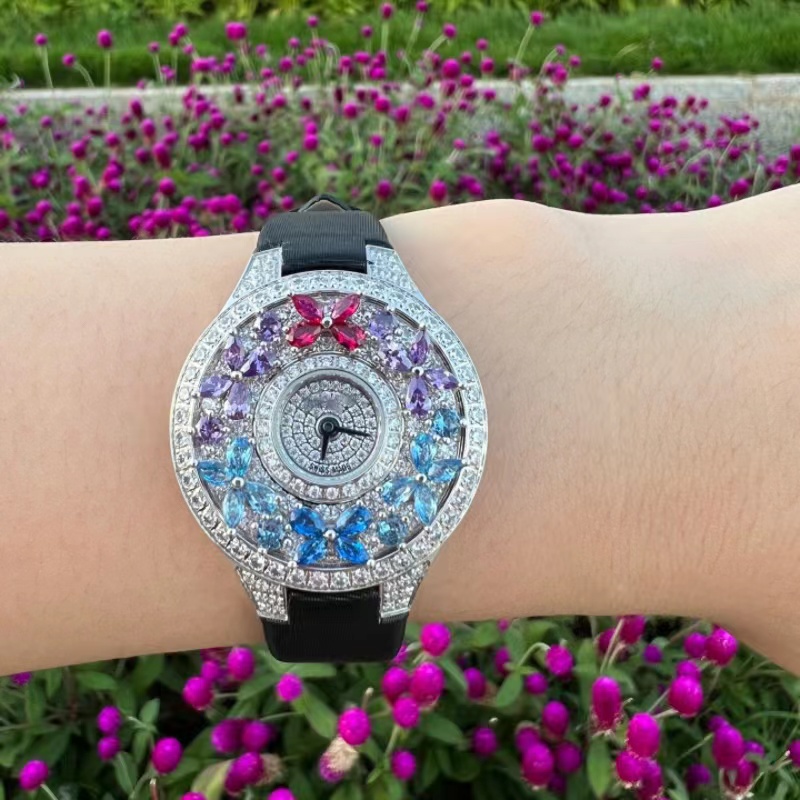 นาฬิกาผู้หญิงสีสันสดใสหรูหรา น - Jewels In Quartz Watches บทวิจารณ์และราคา