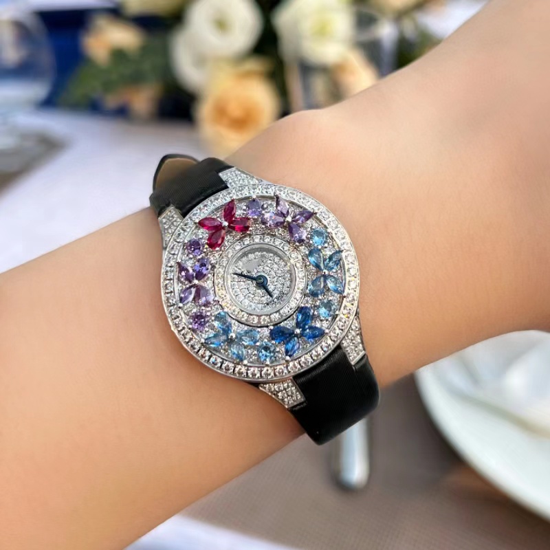 นาฬิกาผู้หญิงสีสันสดใสหรูหรา น - Jewels In Quartz Watches บทวิจารณ์และราคา
